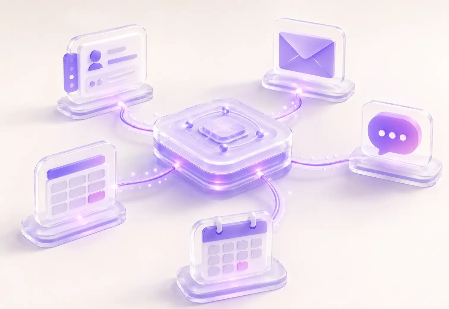Socieas AI automation hub connecting CRM, email, chat, spreadsheets, and reporting into one intelligent system